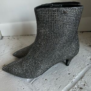Michael Kors Silver Jeweled Ankle Boots